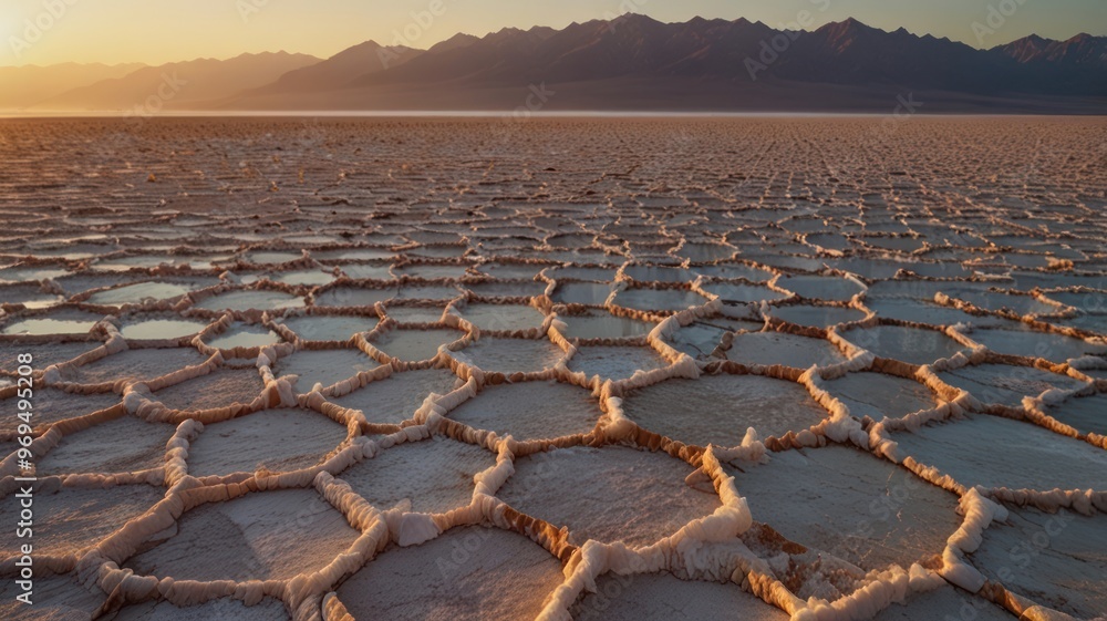 Fototapeta premium Salt Flats at Sunset