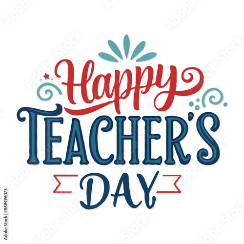Happy Teacher's Day With Element Vector Illustration Poster Design 