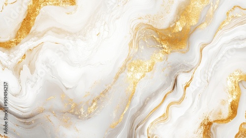 A seamless background of swirling marble textures in shades of white and gold, offering a luxurious and elegant design.