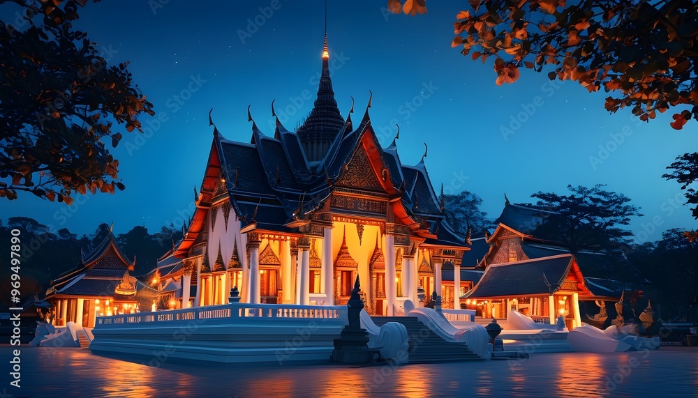 Obraz premium temple at night