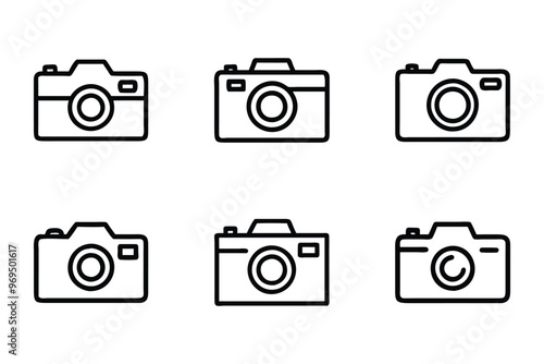 Vector style camera icon bundle set design