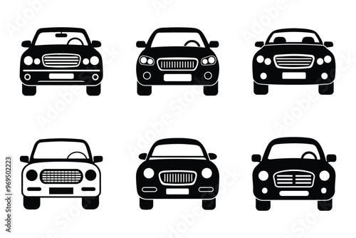 Car icon bundle set in a creative vector style