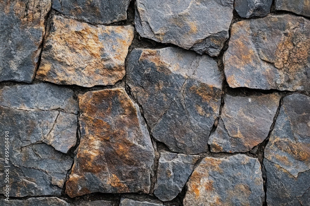 Close-up of a Stone Wall with Irregularly Shaped Stones Close-up of a Stone Wall with Irregularly Shaped Stones