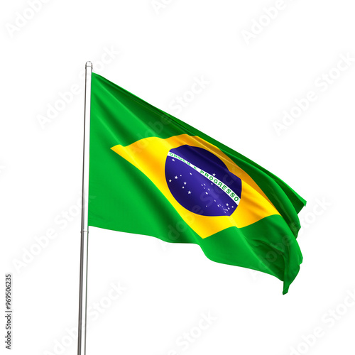 flag brazil isolated on white photo