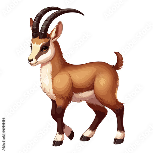 Cute Chamois Vector Cartoon illustration