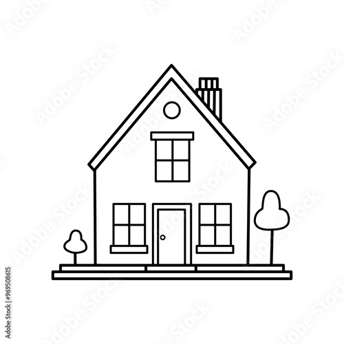 Home line icon on white background.