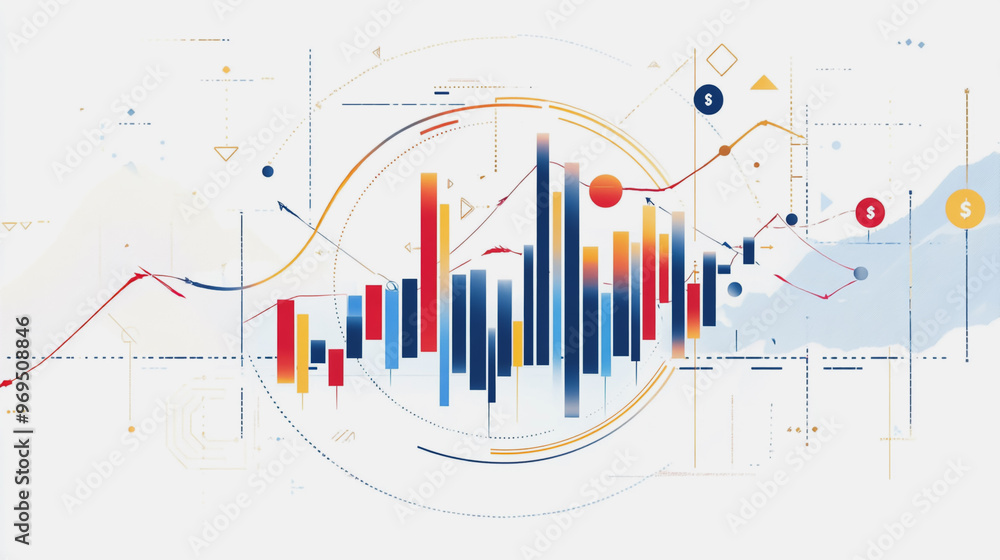 Obraz premium charts and graphs with statistics to innovative analyze business potential and forecast future development of companies growth.
