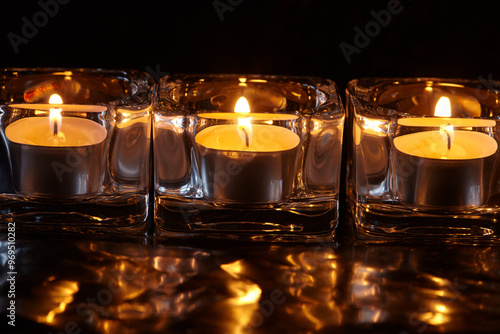 candle lights on the dark background