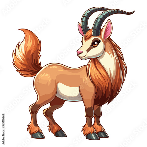 Cute Chamois Vector Cartoon illustration