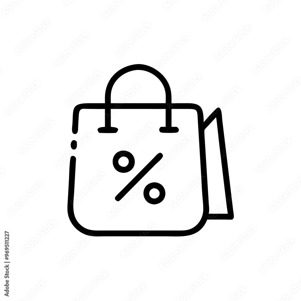 Black Friday Sale: Bag with Goods Displaying Discount Sign and Percentage Symbol, AI Generation Black Friday Sale: Bag with Goods Displaying Discount Sign and Percentage Symbol, AI Generation