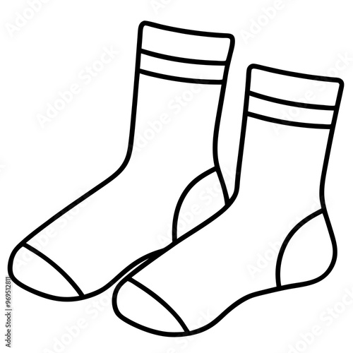 pair of socks outline coloring book page line art drawing