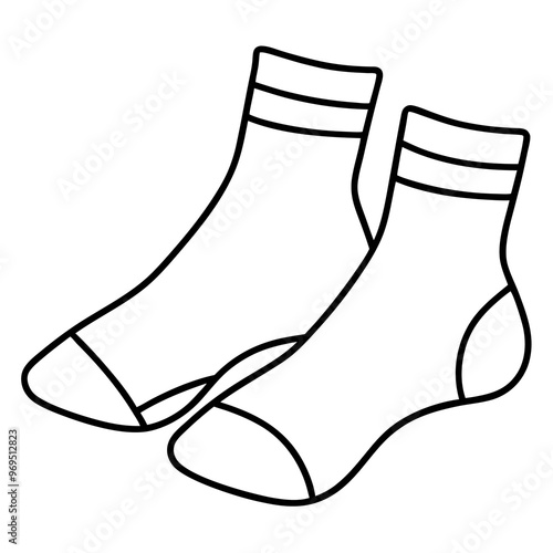 pair of socks outline coloring book page line art drawing