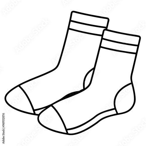 pair of socks outline coloring book page line art drawing