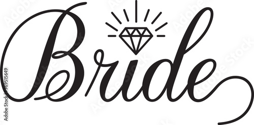 Bride bachelorette party on a white background