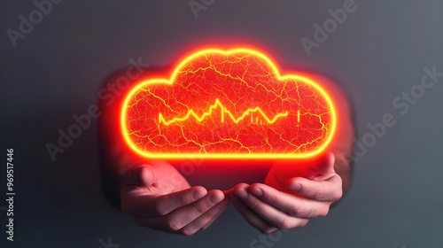 Glowing Cloud Technology Concept