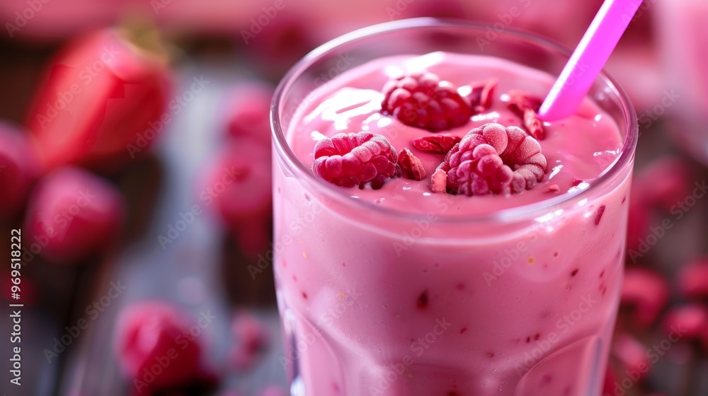 Pink smoothie healhty food illustration generated by ai Pink smoothie healhty food illustration generated by ai