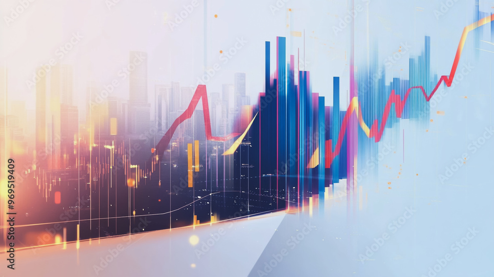 Fototapeta premium charts and graphs with statistics to innovative analyze business potential and forecast future development of companies growth.
