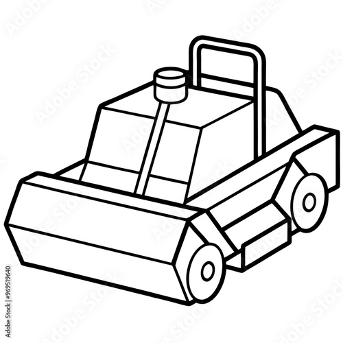 paver machine outline coloring book page line art drawing photo