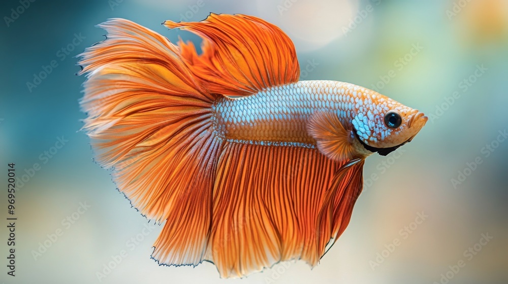 Detailed shot of a Betta fish with striking metallic colors and intricate fin details, set against a simple, light-colored background to highlight its beauty. Detailed shot of a Betta fish with striking metallic colors and intricate fin details, set against a simple, light-colored background to highlight its beauty.