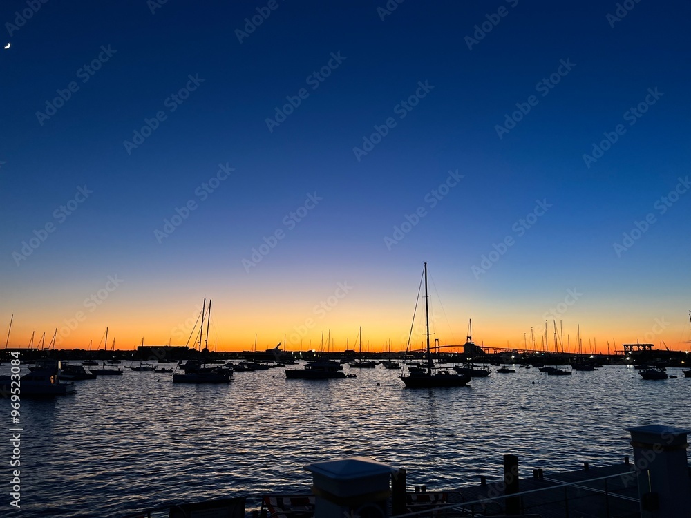 sunset at the marina