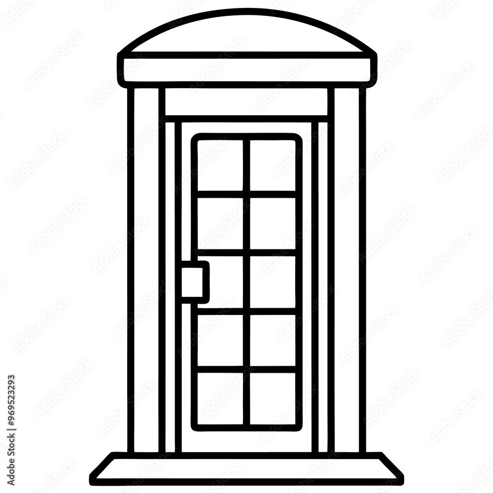 phone booth outline coloring book page line art drawing phone booth outline coloring book page line art drawing