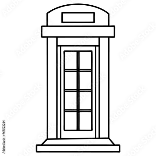 phone booth outline coloring book page line art drawing photo