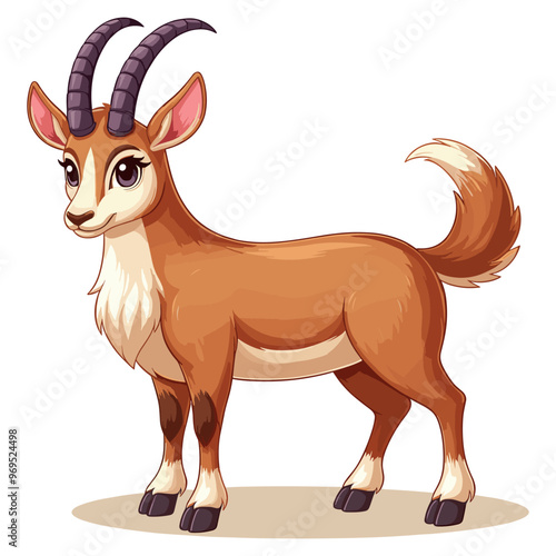 Cute Chamois Vector Cartoon illustration