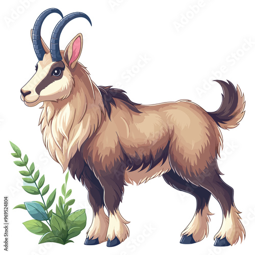 Cute Chamois Vector Cartoon illustration