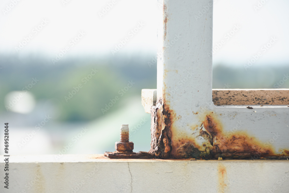 Old rusty surfaces also deteriorate with age. Old rusty surfaces also deteriorate with age.