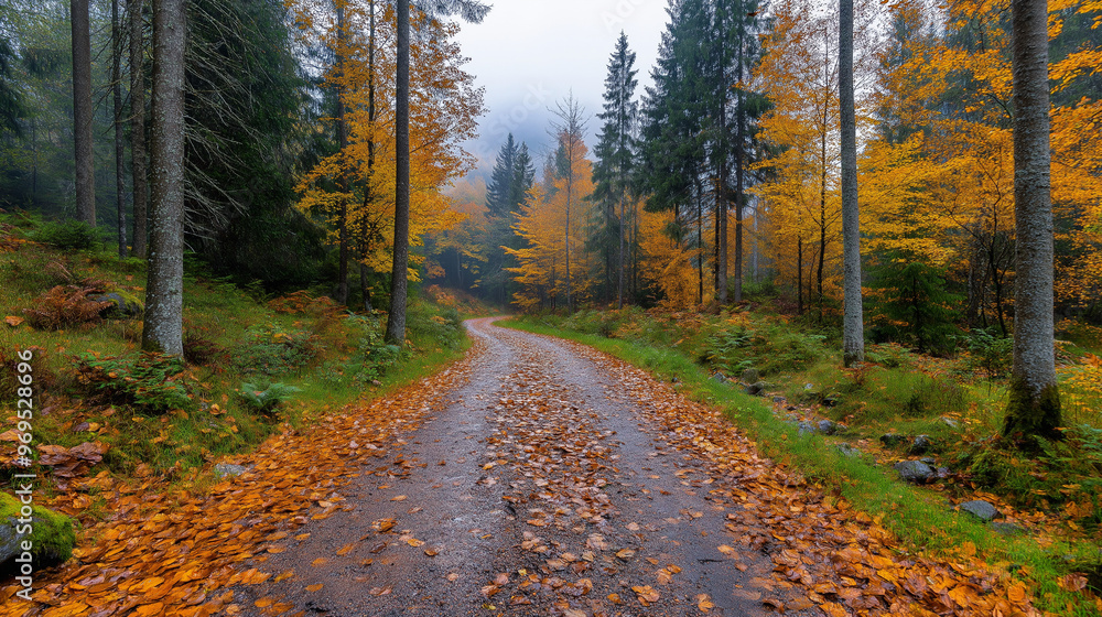 Wild forest in autumn Vibrant Foliage Wild forest in autumn Vibrant Foliage