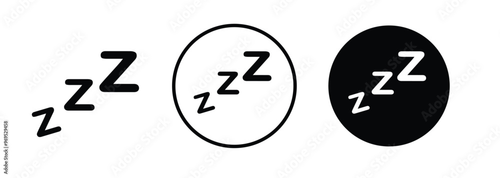 sleeping zzz icon. Sleep comic bubble zzz icon of goodnight deep sleep, bored or tired. zzz talk bubble icon vector illustration. sleeping zzz icon. Sleep comic bubble zzz icon of goodnight deep sleep, bored or tired. zzz talk bubble icon vector illustration.
