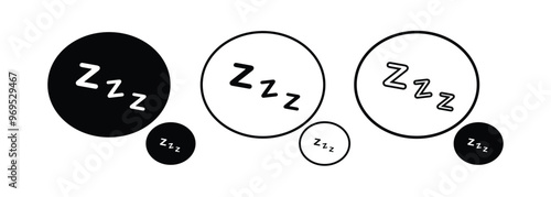 sleeping zzz icon. Sleep comic bubble zzz icon of goodnight deep sleep, bored or tired. zzz talk bubble icon vector illustration.