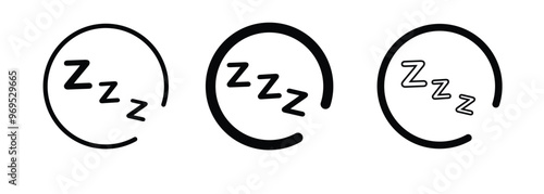 Sleeping bubble with zzz icon vector.  Sleep Snore Icon. doodle "ZZZ" lettering. zzz speech bubble icon.