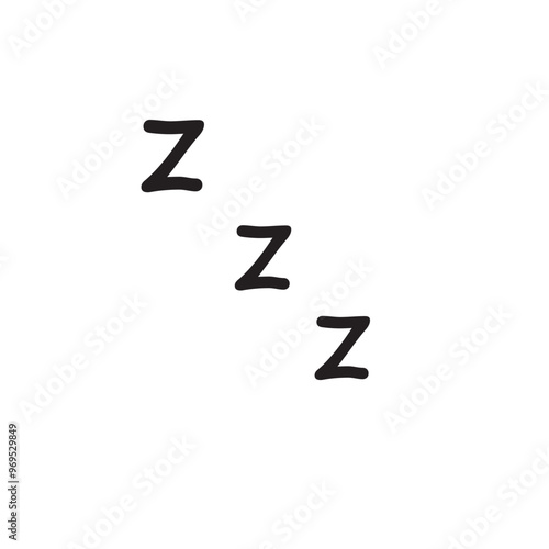 Zzz bed sleep snore icons snooze nap Z sound. doodle "ZZZ" lettering. sleeping zzz icon vector.