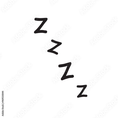 Zzz bed sleep snore icons snooze nap Z sound. doodle "ZZZ" lettering. sleeping zzz icon vector.