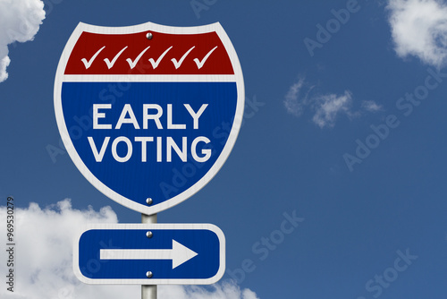  Early Voting message sign with sky