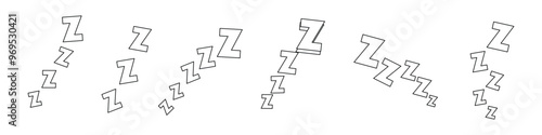 zzz sleep icon in trendy isolated on white background. "ZZZZ" lettering. Sleeping zzz wave. Vector illustration.