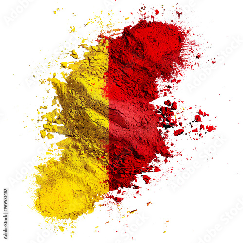 Belgium Flag Made of Colorful Powders on a transparent background