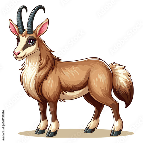 Cute Chamois Vector Cartoon illustration