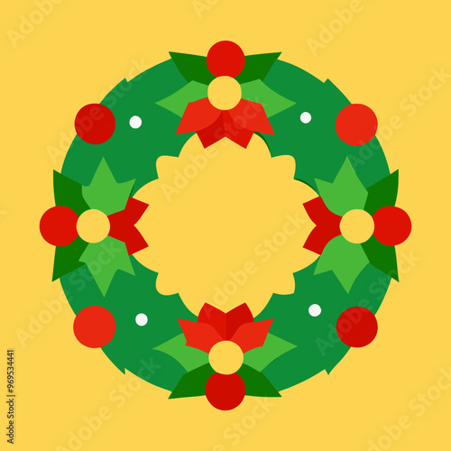 Christmas wreath vector illustration