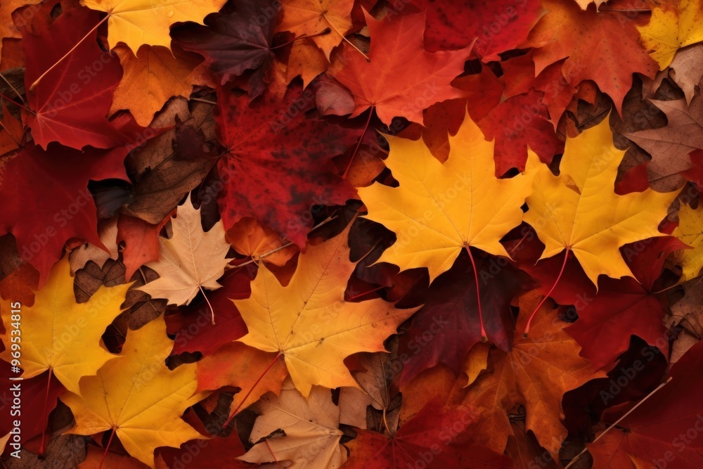 Fototapeta premium Maple autumn leaves plant.