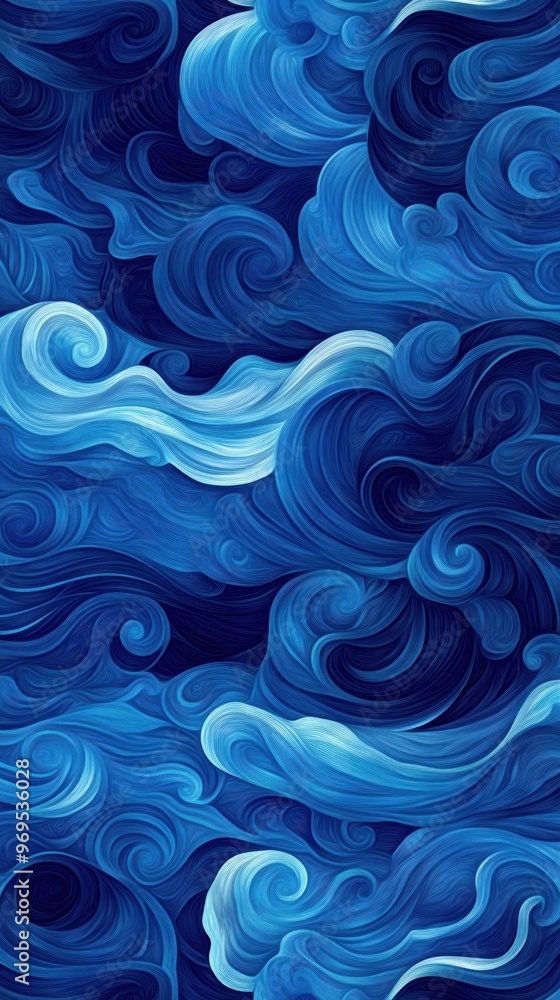 A beautiful abstract pattern of swirling waves in various shades of blue, evoking a sense of tranquility and depth in design. A beautiful abstract pattern of swirling waves in various shades of blue, evoking a sense of tranquility and depth in design.