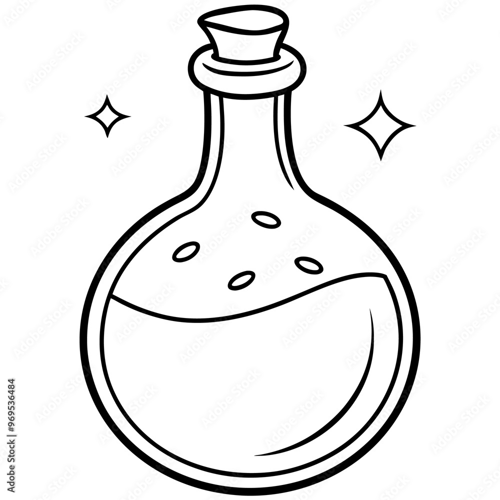 potion outline coloring book page line art drawing potion outline coloring book page line art drawing