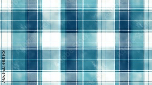 Blue and white checkered pattern with distinct plaid design and textures