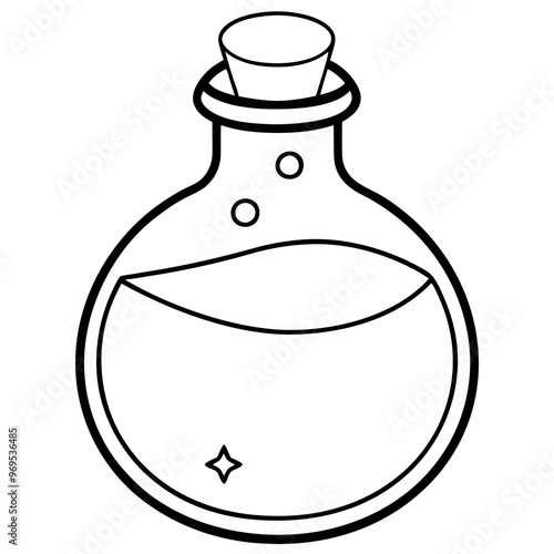 potion outline coloring book page line art drawing