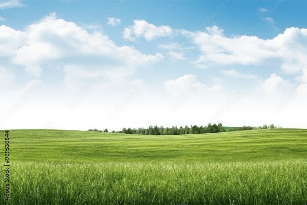 Fototapeta premium Field landscape border nature grassland panoramic.