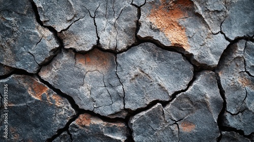 Close-up of Cracked and Weathered Rock Surface