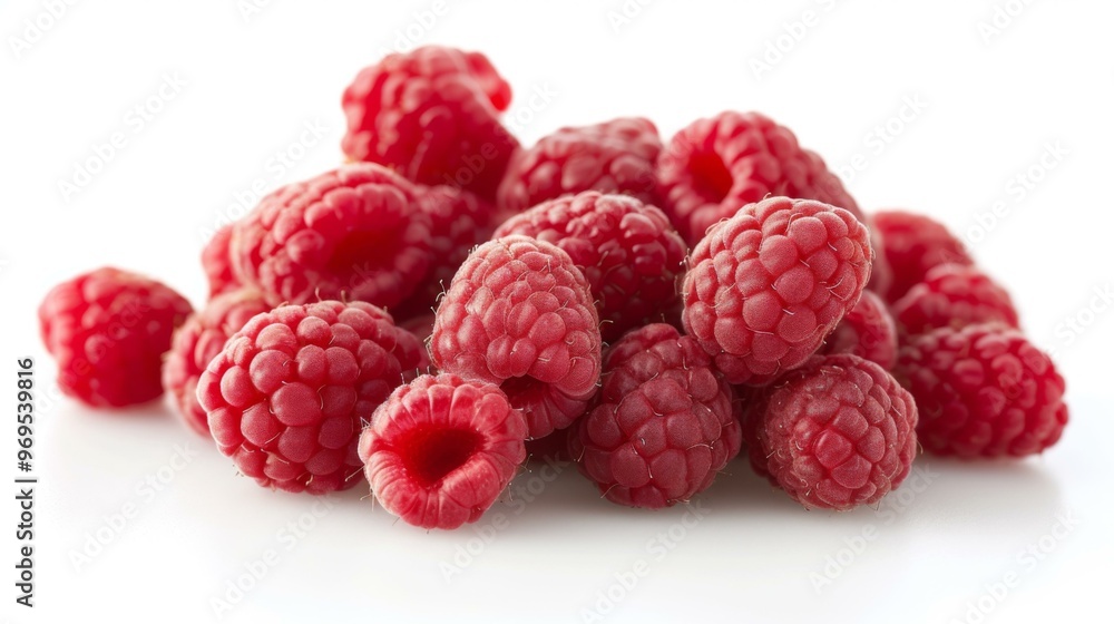 Close Up of Fresh Red Raspberries - Healthy Summer Fruit Close Up of Fresh Red Raspberries - Healthy Summer Fruit