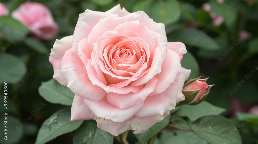 Pink Rose in Full Bloom: Delicate Petals and Natural Beauty Pink Rose in Full Bloom: Delicate Petals and Natural Beauty