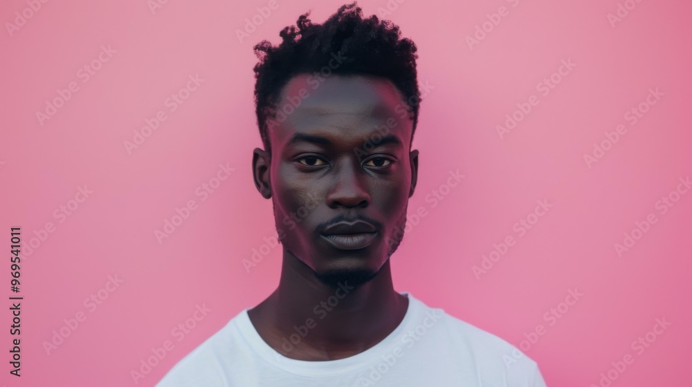 Portrait of a man on a pink background Portrait of a man on a pink background